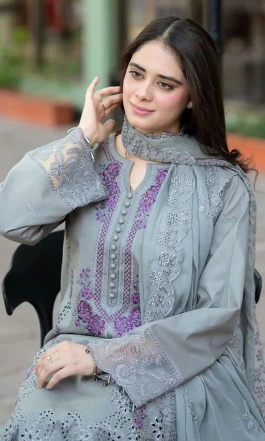 MUSHQ - 3Pcs Embroidered Summer Lawn Collection  ARC-1047