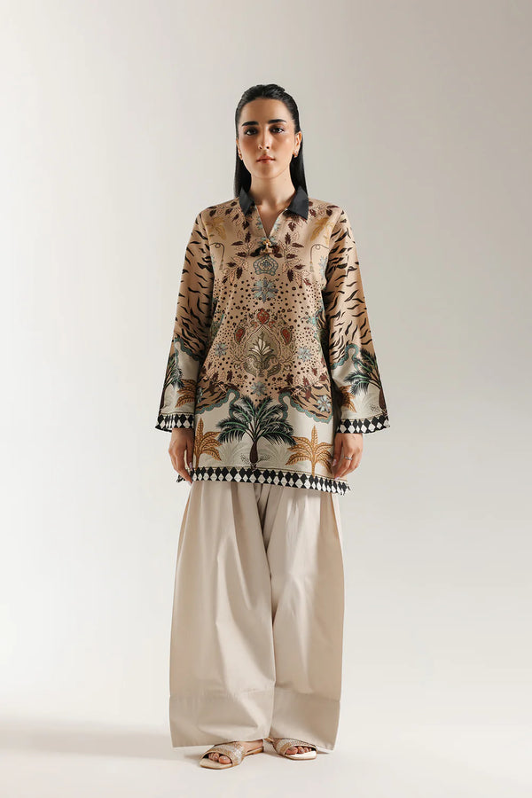 ETHNIC - Silk Unstitched Collection - 2-PC  Kaftan Style - ARC-1086-2pc