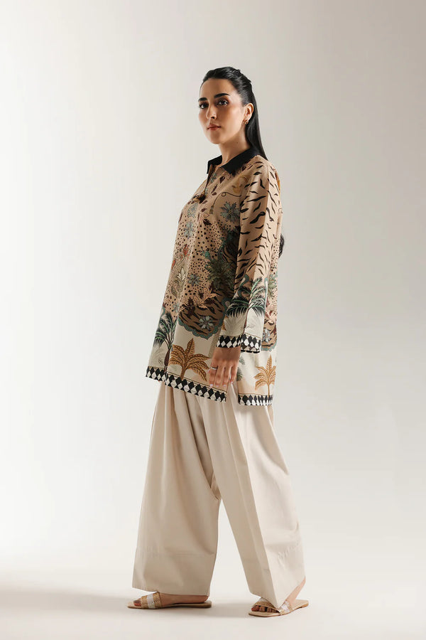 ETHNIC - Silk Unstitched Collection - 2-PC  Kaftan Style - ARC-1086-2pc