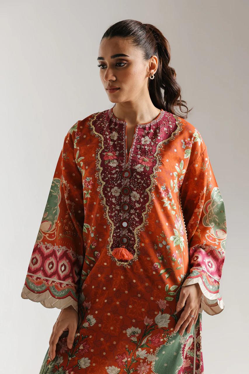 ETHNIC - Silk Unstitched Collection - 2-PC  Kaftan Style - ARC-1085-2pc