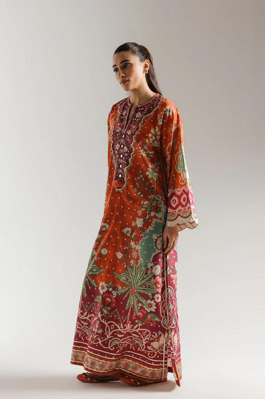 ETHNIC - Silk Unstitched Collection - 2-PC  Kaftan Style - ARC-1085-2pc