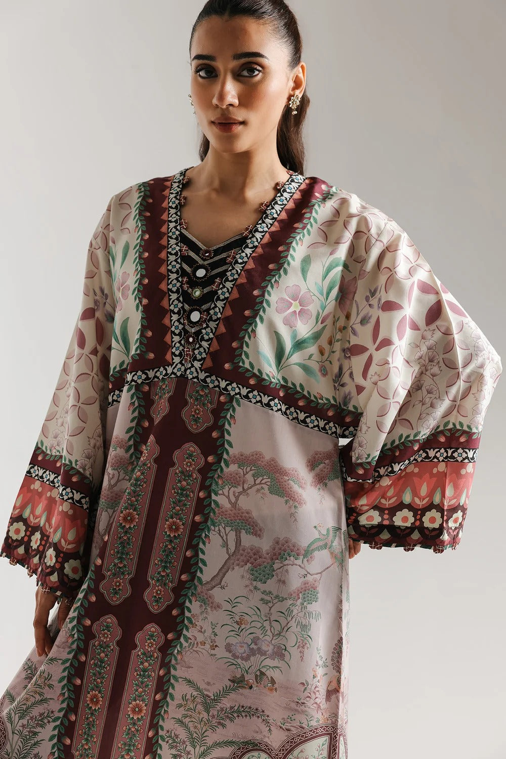 ETHNIC - Silk Unstitched Collection - 2-PC  Kaftan Style - ARC-1089-2pc