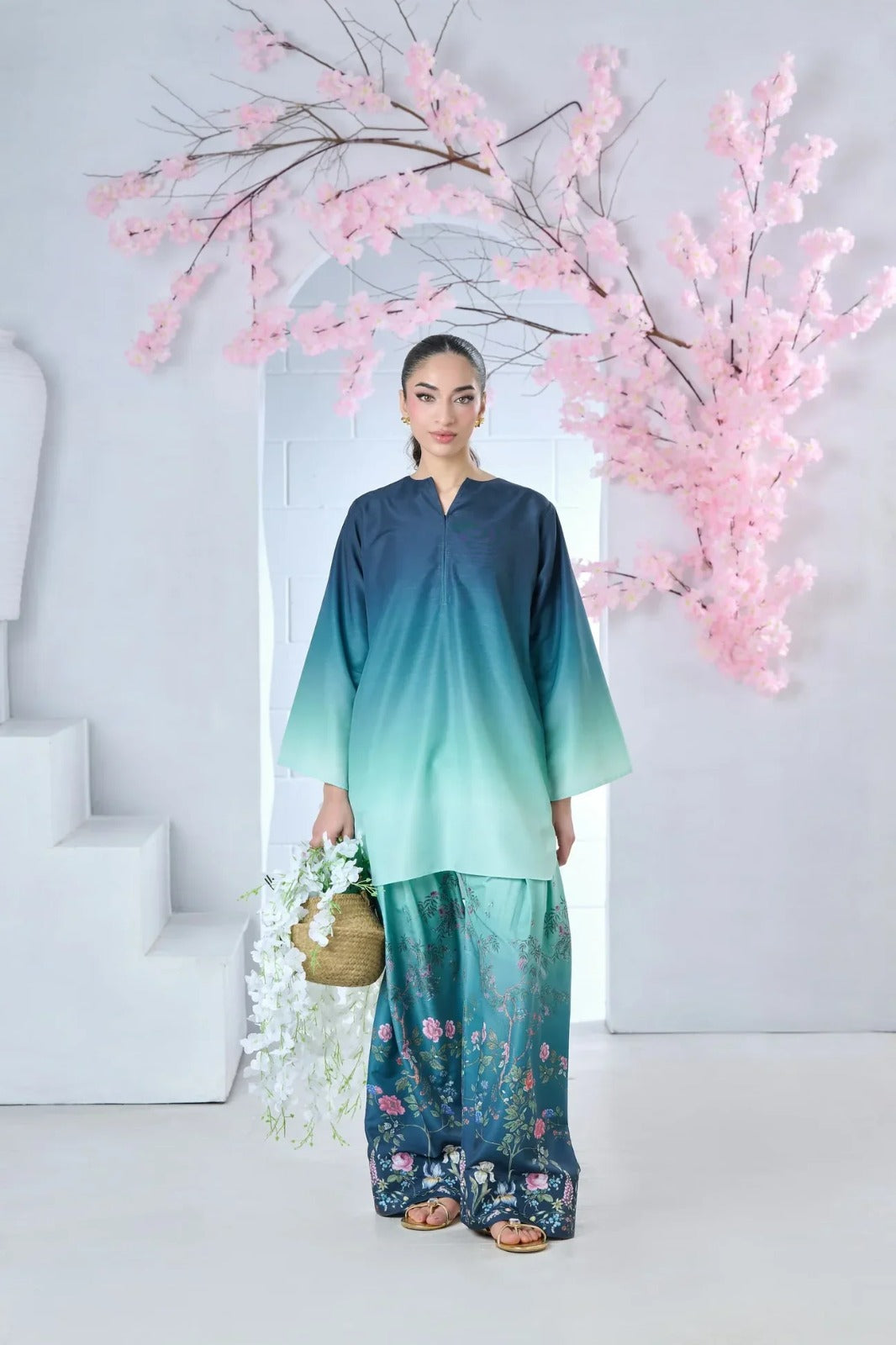 ETHNIC - Silk Unstitched Collection - 2-PC  Kaftan Style - ARC-1091-2pc