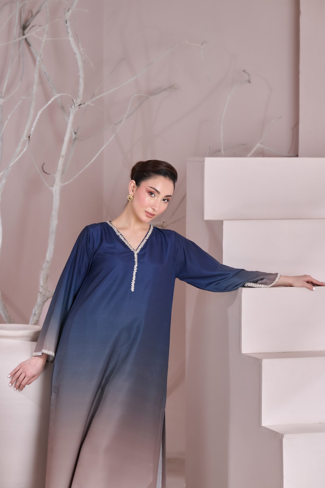 LuluSar - Silk Unstitched Collection - 2-PC  Kaftan Style - ARC-1092-2pc