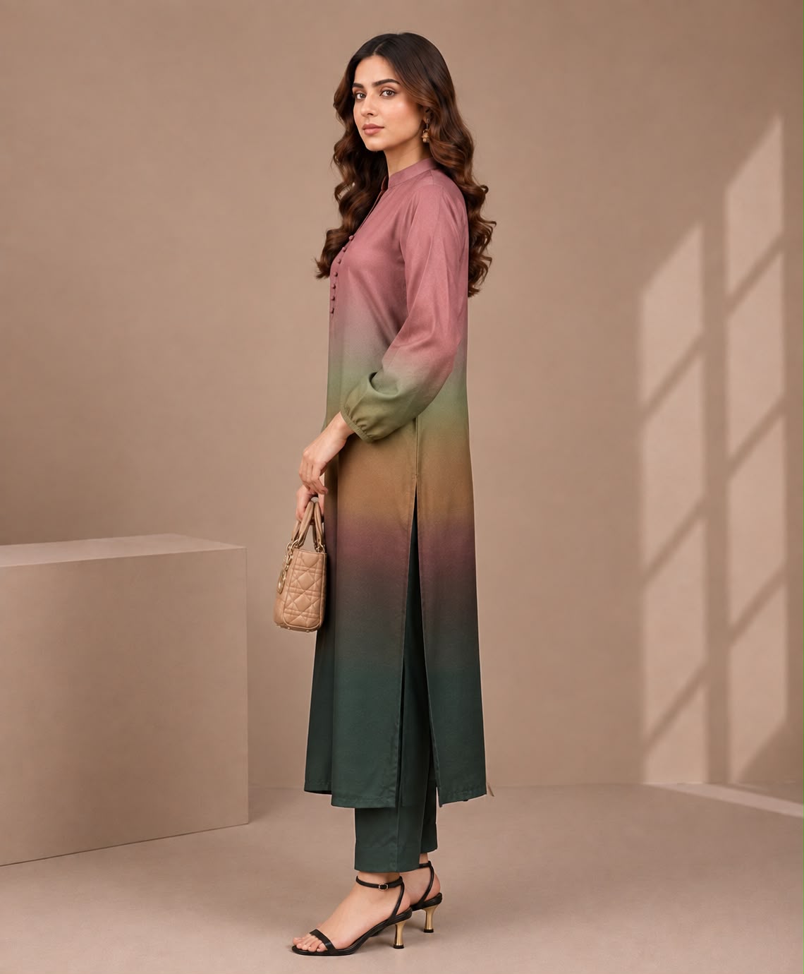 LuluSar - Silk Unstitched Collection - 2-PC  Kaftan Style - ARC-1093-2pc
