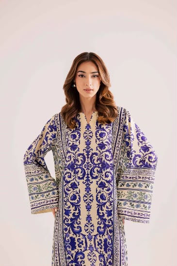 PREETPRET - Silk Unstitched Collection - 2-PC  Kaftan Style - ARC-1095-2pc