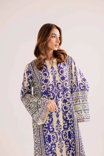 PREETPRET - Silk Unstitched Collection - 2-PC  Kaftan Style - ARC-1095-2pc