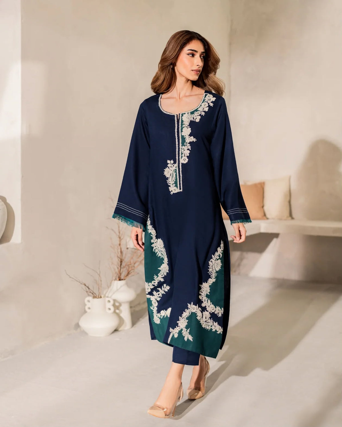 MAAHE - Silk Unstitched Collection - 2-PC  Kaftan Style - ARC-1097-2pc