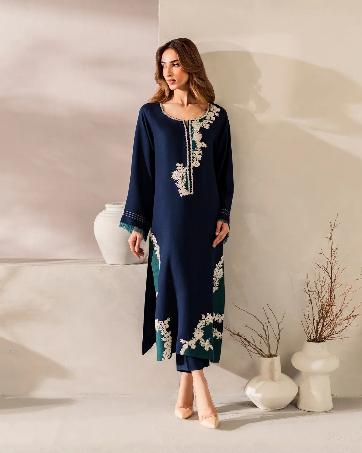 MAAHE - Silk Unstitched Collection - 2-PC  Kaftan Style - ARC-1097-2pc