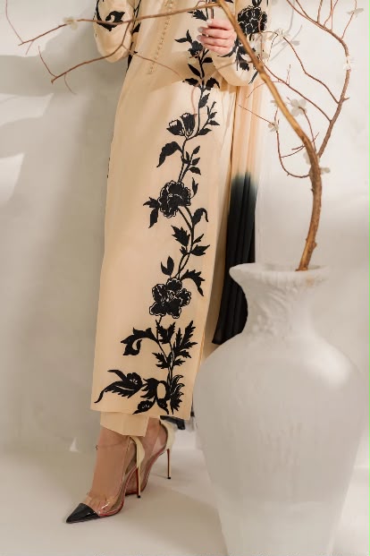 Mahin - Silk Unstitched Collection - 2-PC  Kaftan Style - ARC-1103-2pc